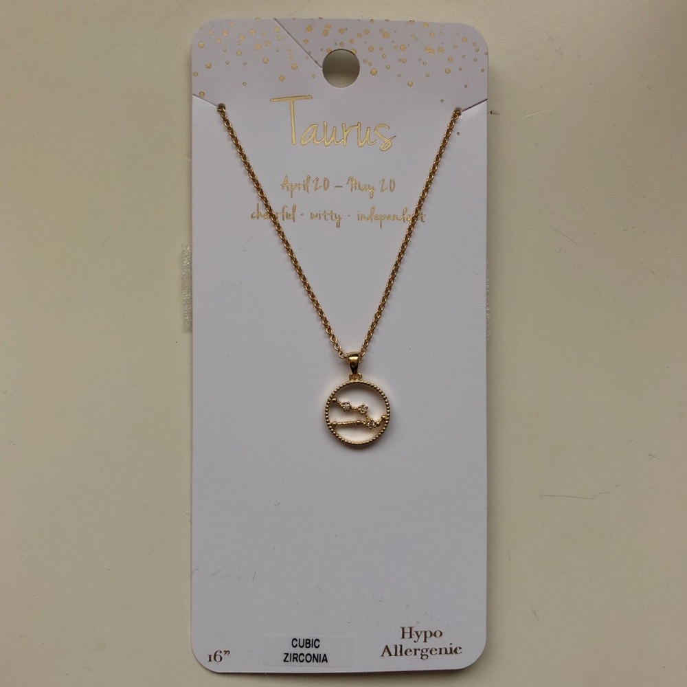 NWT Charming Charlie Taurus Gold Necklace